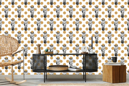 Wallpaper Pineapples With Dots