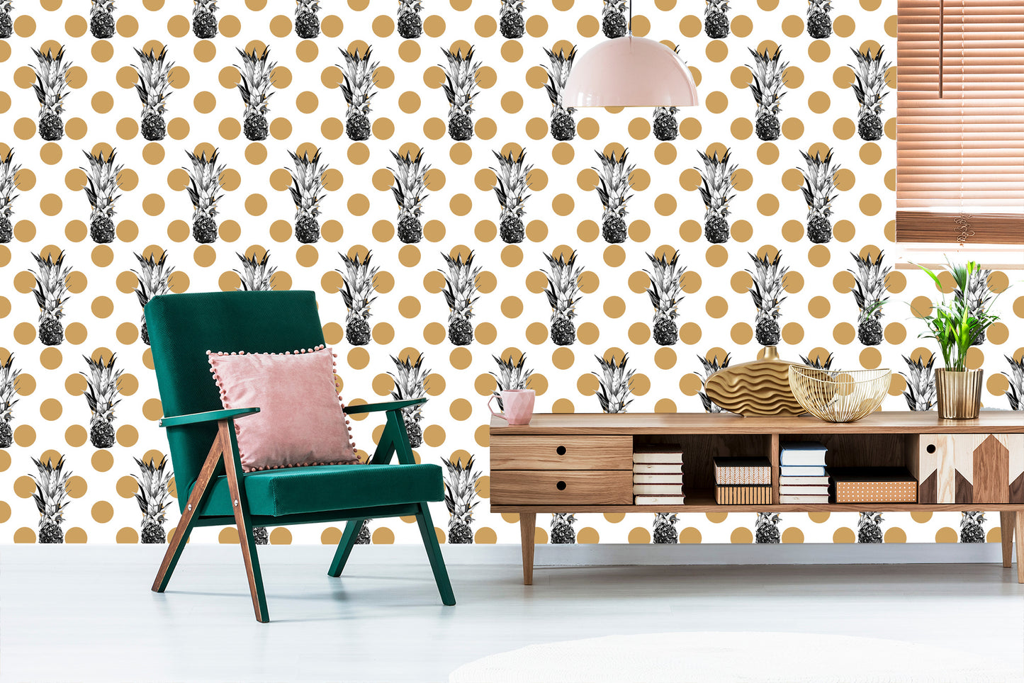 Wallpaper Pineapples With Dots
