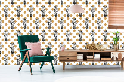 Wallpaper Pineapples With Dots