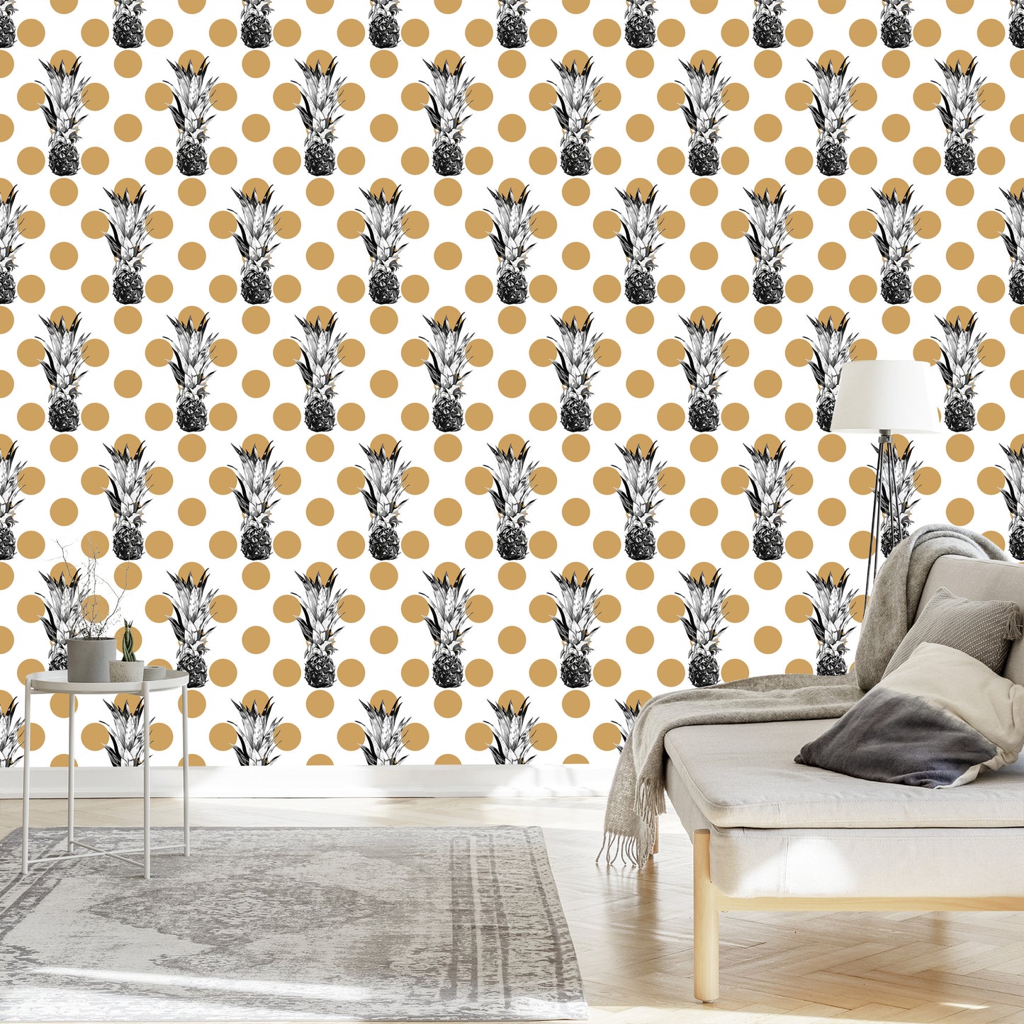 Wallpaper Pineapples With Dots