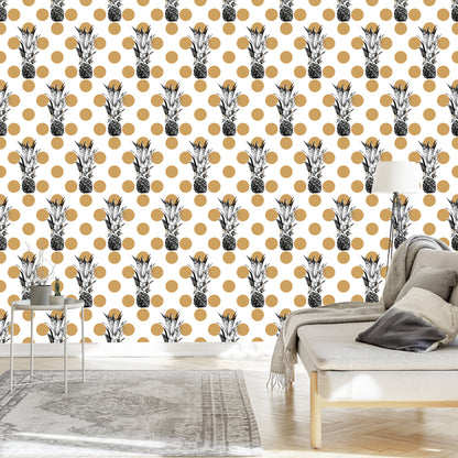 Wallpaper Pineapples With Dots