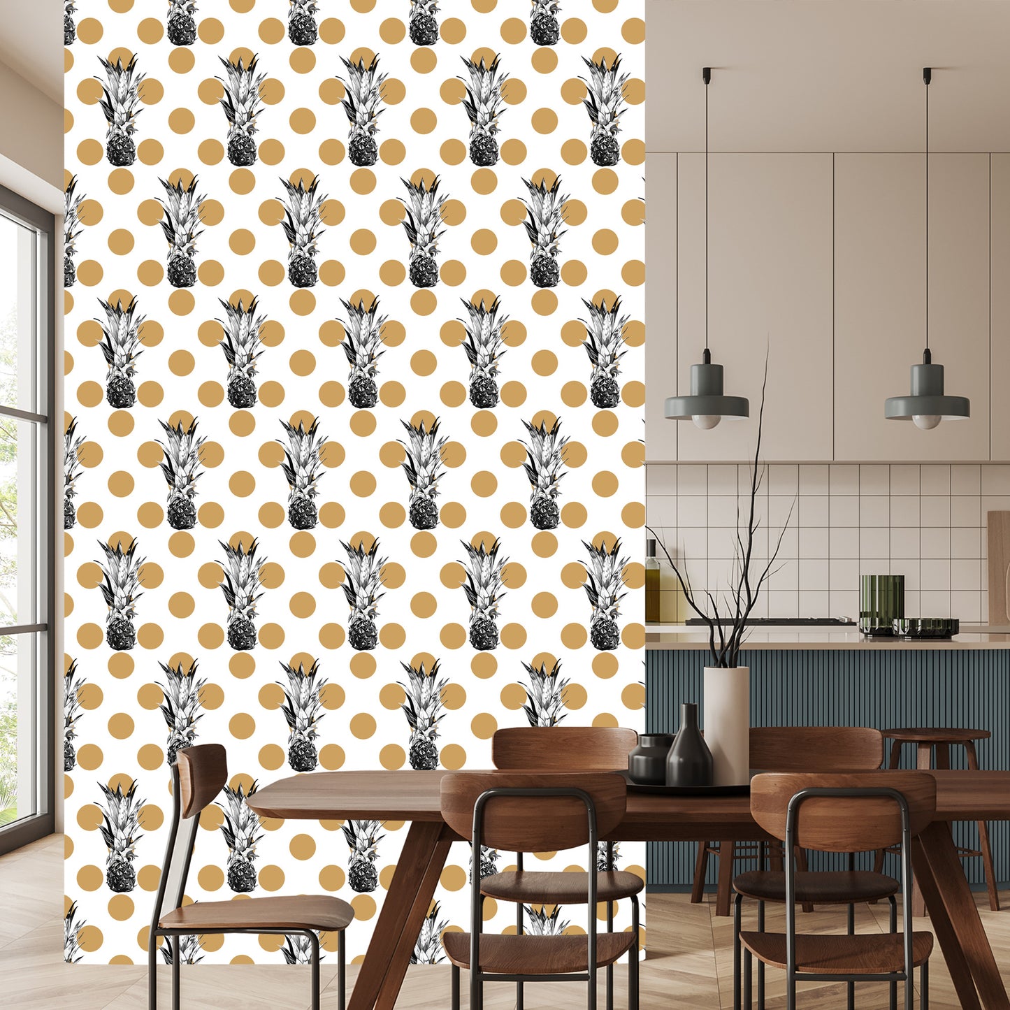 Wallpaper Pineapples With Dots