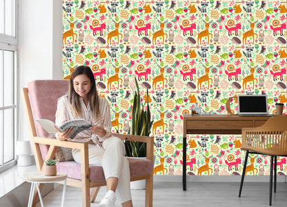 Wallpaper For Children - Happy Forest Animals