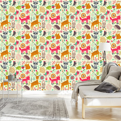 Wallpaper For Children - Happy Forest Animals