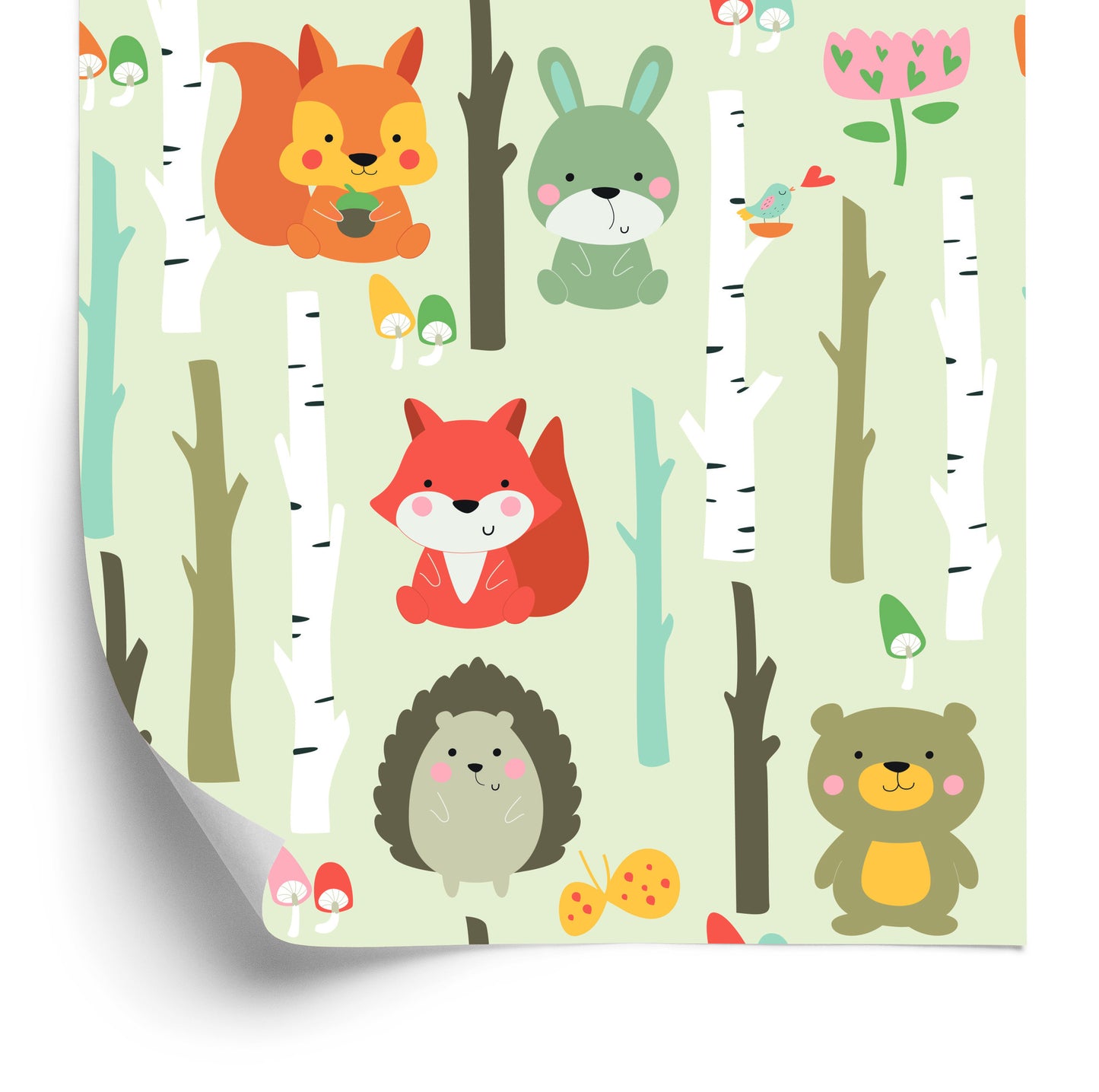 Wallpaper For Children - Cute Forest Animals