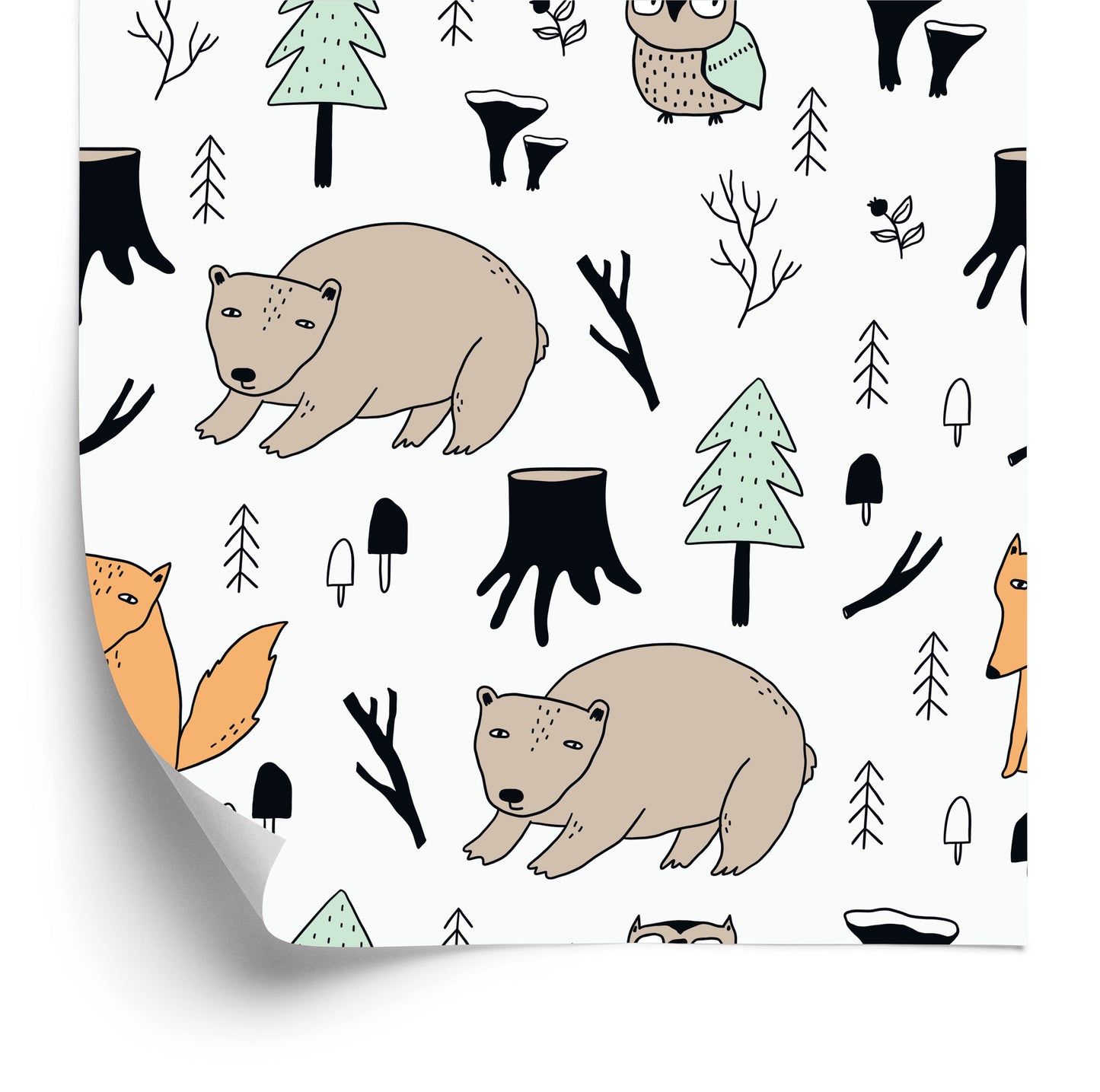Wallpaper For Children - Wonderful Forest Animals