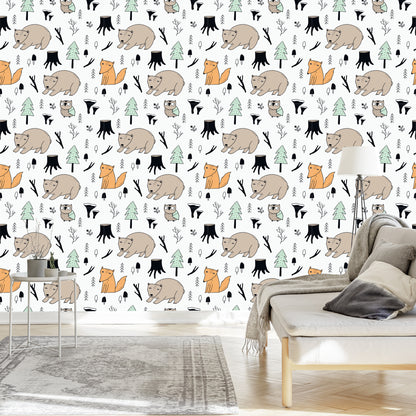 Wallpaper For Children - Wonderful Forest Animals