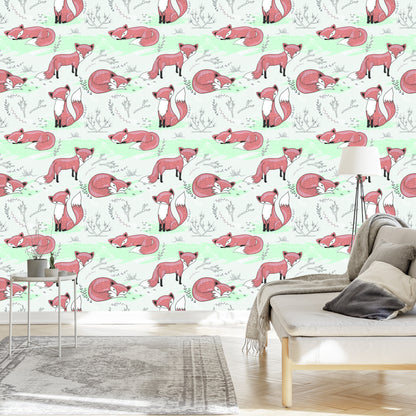 Wallpaper Foxes In The Glade
