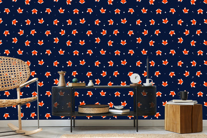 Wallpaper Painted Foxes