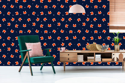 Wallpaper Painted Foxes