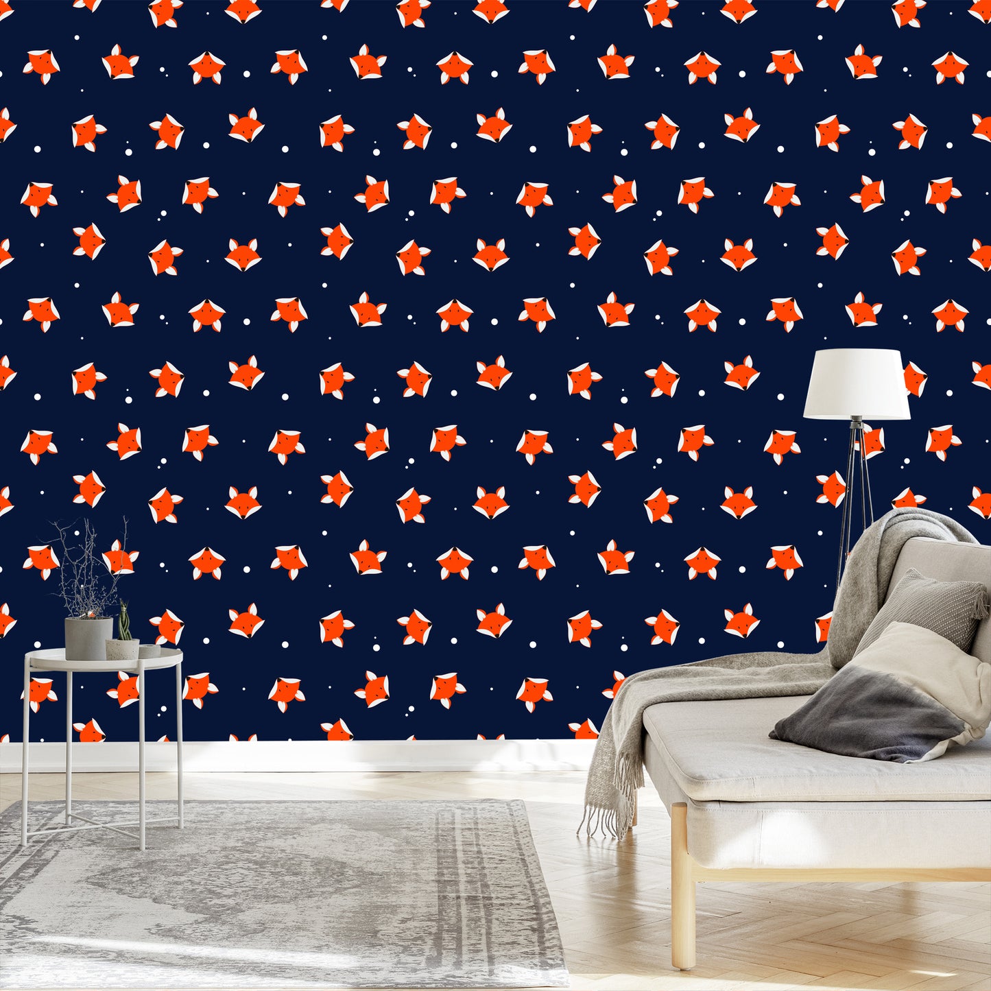 Wallpaper Painted Foxes