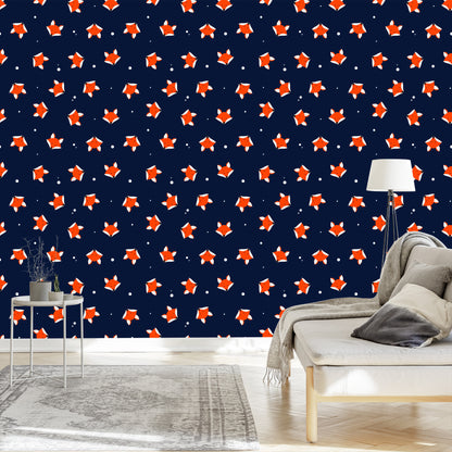 Wallpaper Painted Foxes
