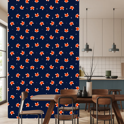 Wallpaper Painted Foxes