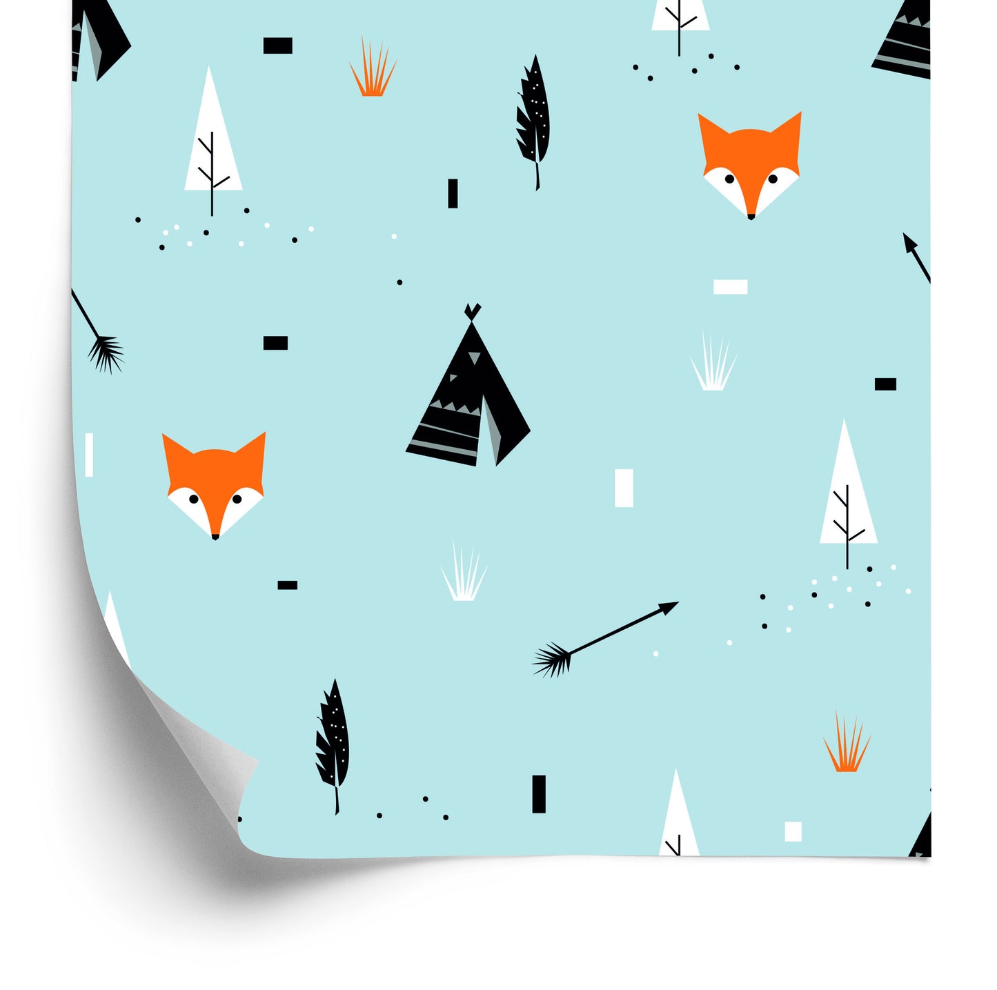Wallpaper Teepee Foxes