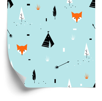 Wallpaper Teepee Foxes