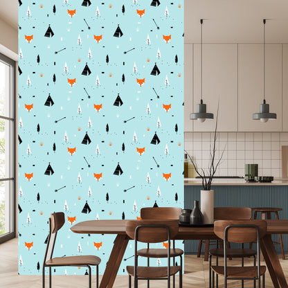 Wallpaper Teepee Foxes