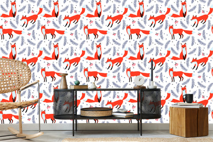 Wallpaper Foxes With Berries