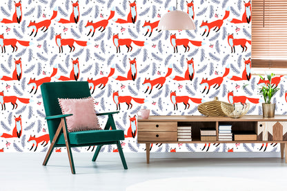 Wallpaper Foxes With Berries