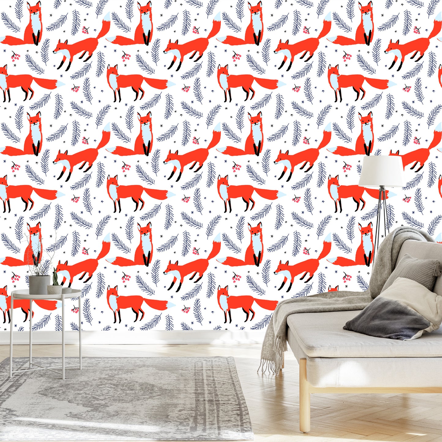 Wallpaper Foxes With Berries