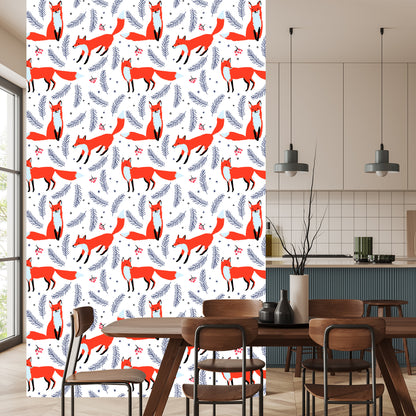 Wallpaper Foxes With Berries