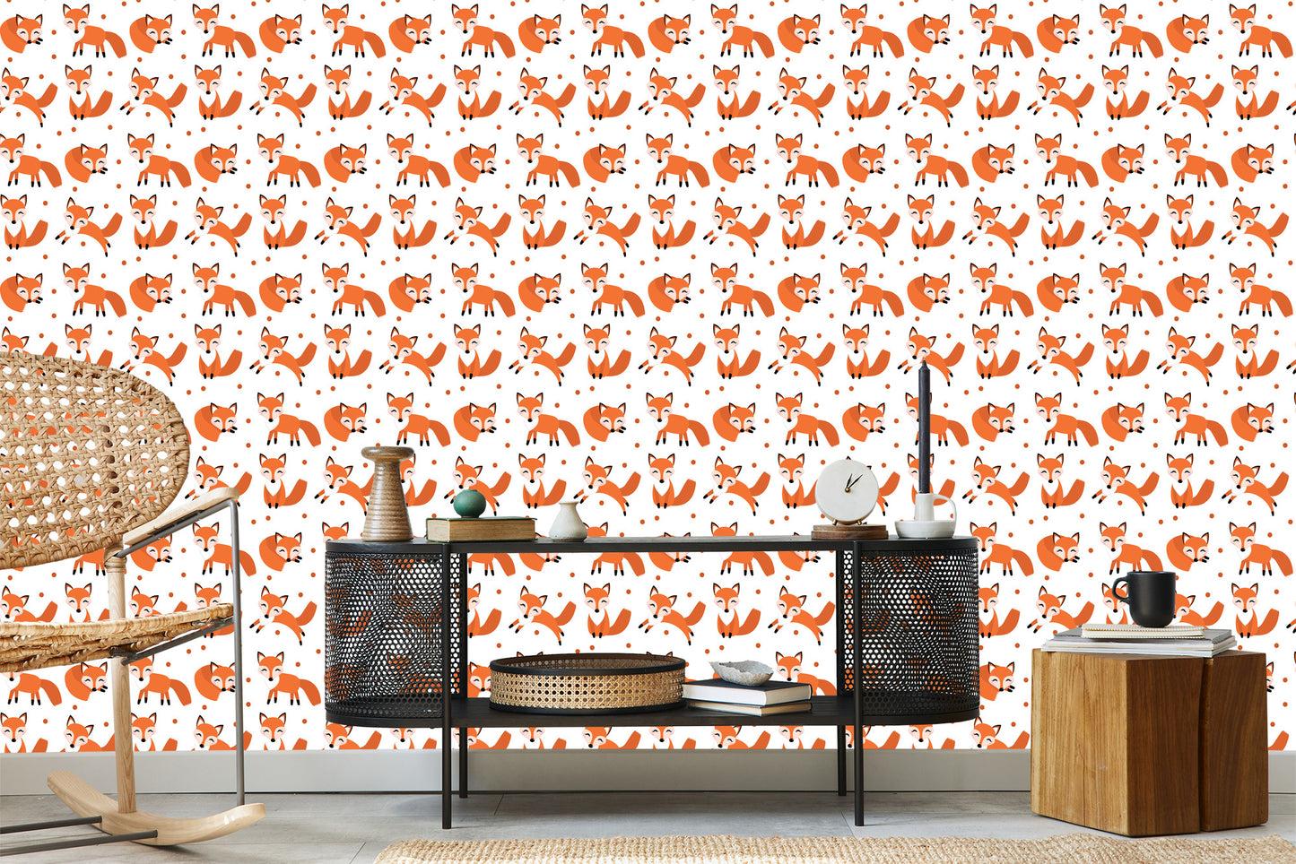 Wallpaper Happy Sleeping Foxes