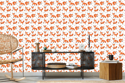 Wallpaper Happy Sleeping Foxes