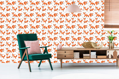 Wallpaper Happy Sleeping Foxes
