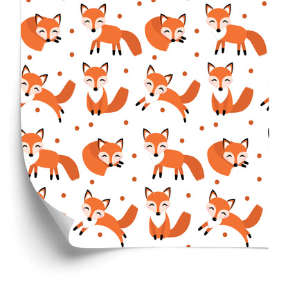 Wallpaper Happy Sleeping Foxes