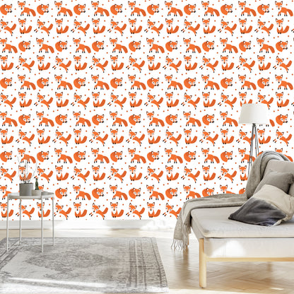 Wallpaper Happy Sleeping Foxes