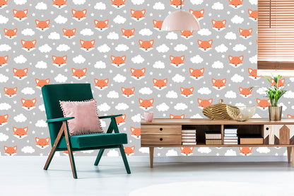 Wallpaper Foxes With Clouds