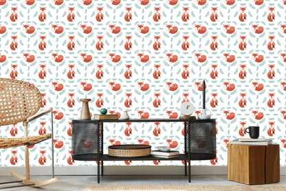 Wallpaper Foxes With Plants