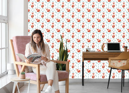Wallpaper Foxes With Plants