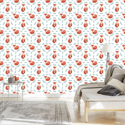 Wallpaper Foxes With Plants