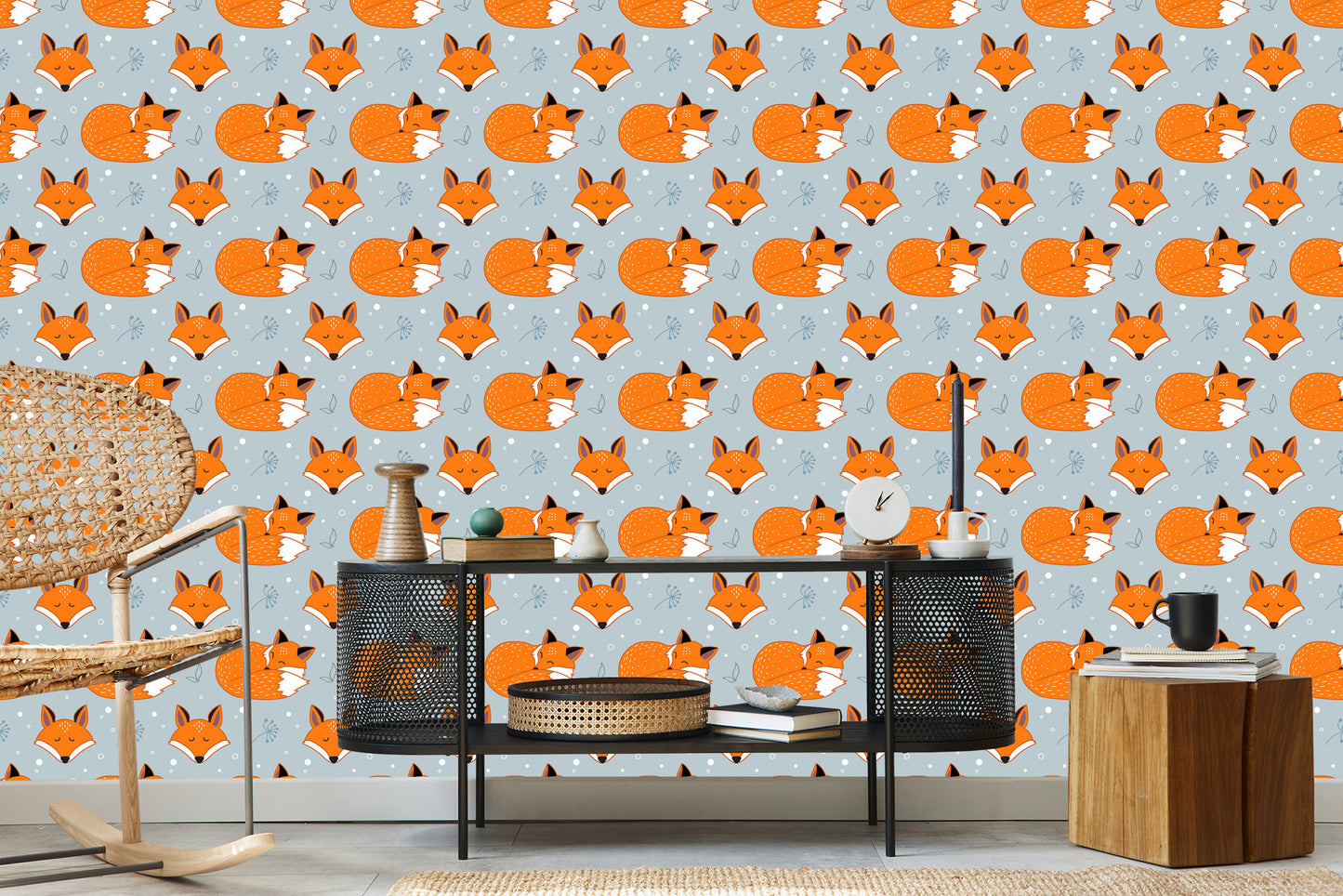 Wallpaper Sleeping Foxes With Plants