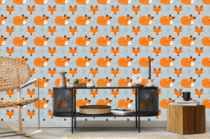 Wallpaper Sleeping Foxes With Plants