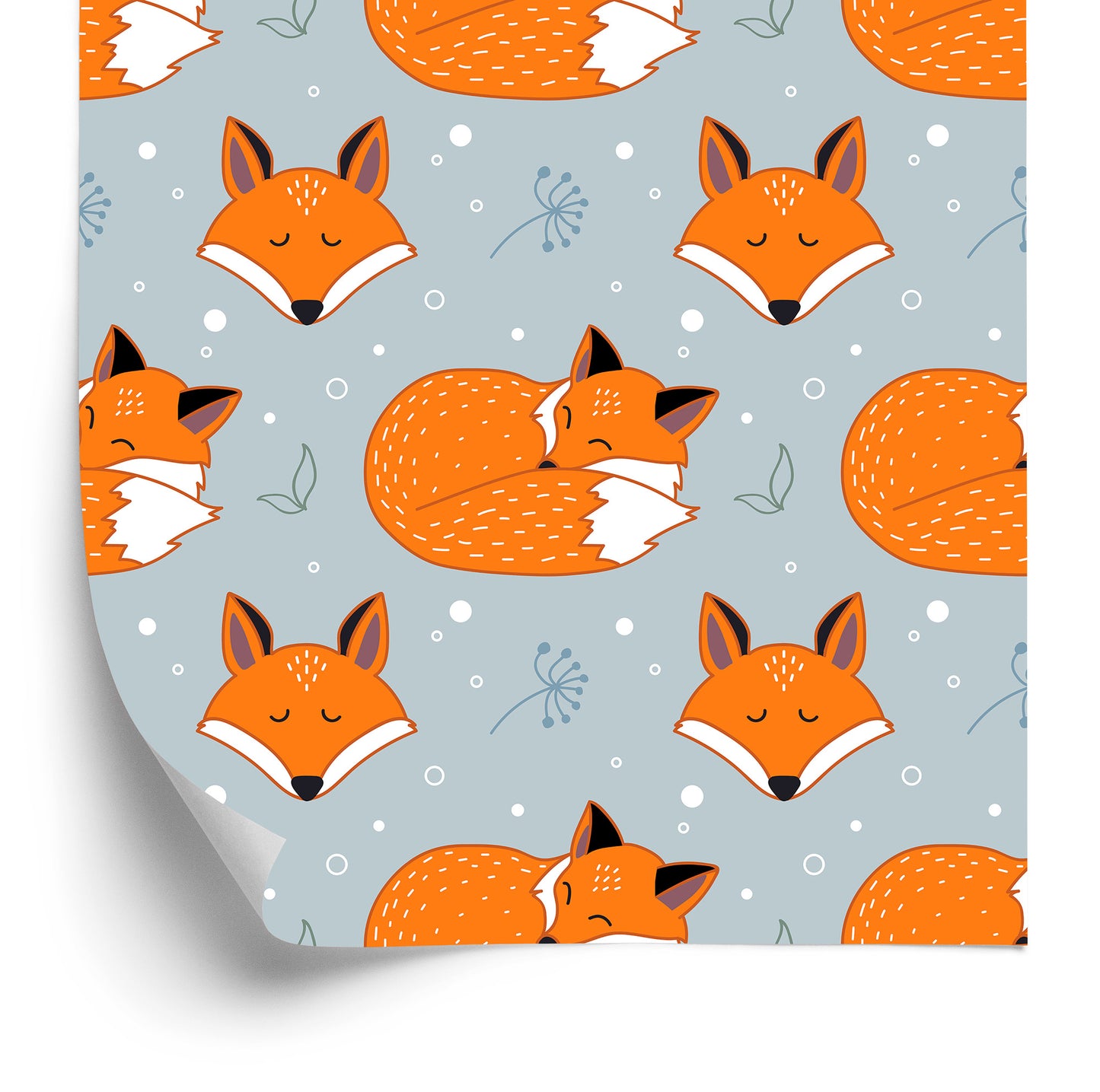 Wallpaper Sleeping Foxes With Plants