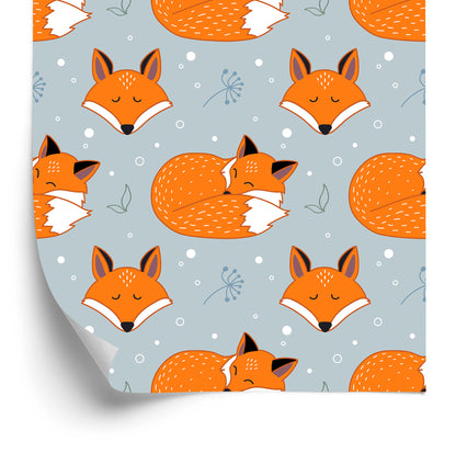 Wallpaper Sleeping Foxes With Plants
