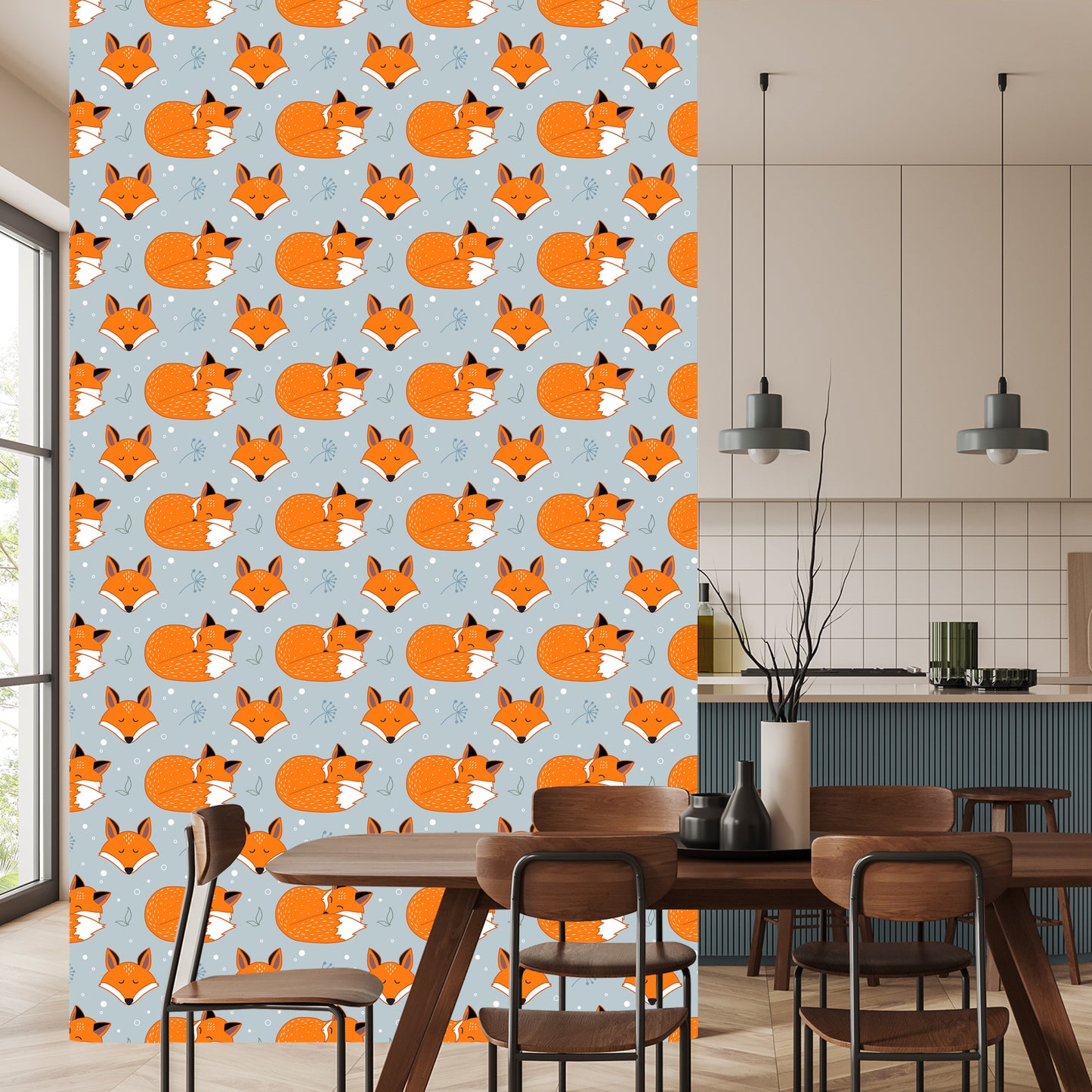 Wallpaper Sleeping Foxes With Plants