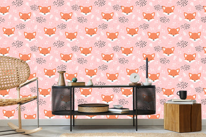 Wallpaper Happy Foxes With Plants