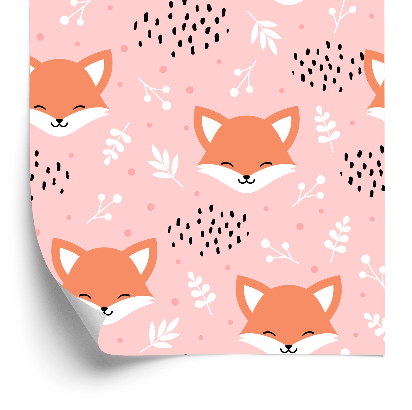 Wallpaper Happy Foxes With Plants