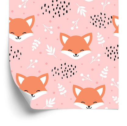 Wallpaper Happy Foxes With Plants