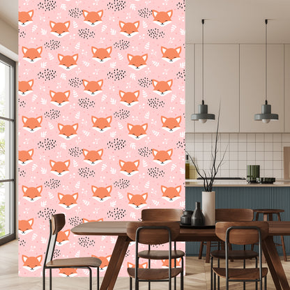 Wallpaper Happy Foxes With Plants
