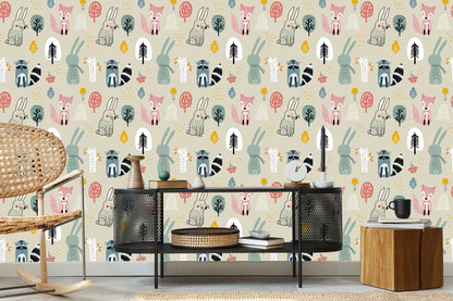 Wallpaper For The Children's Room. Forest Animals