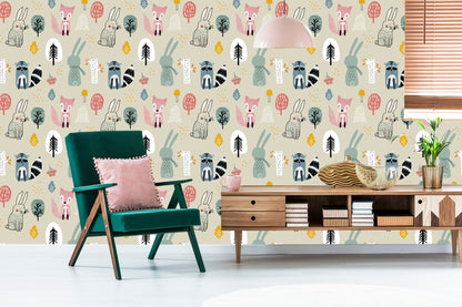 Wallpaper For The Children's Room. Forest Animals