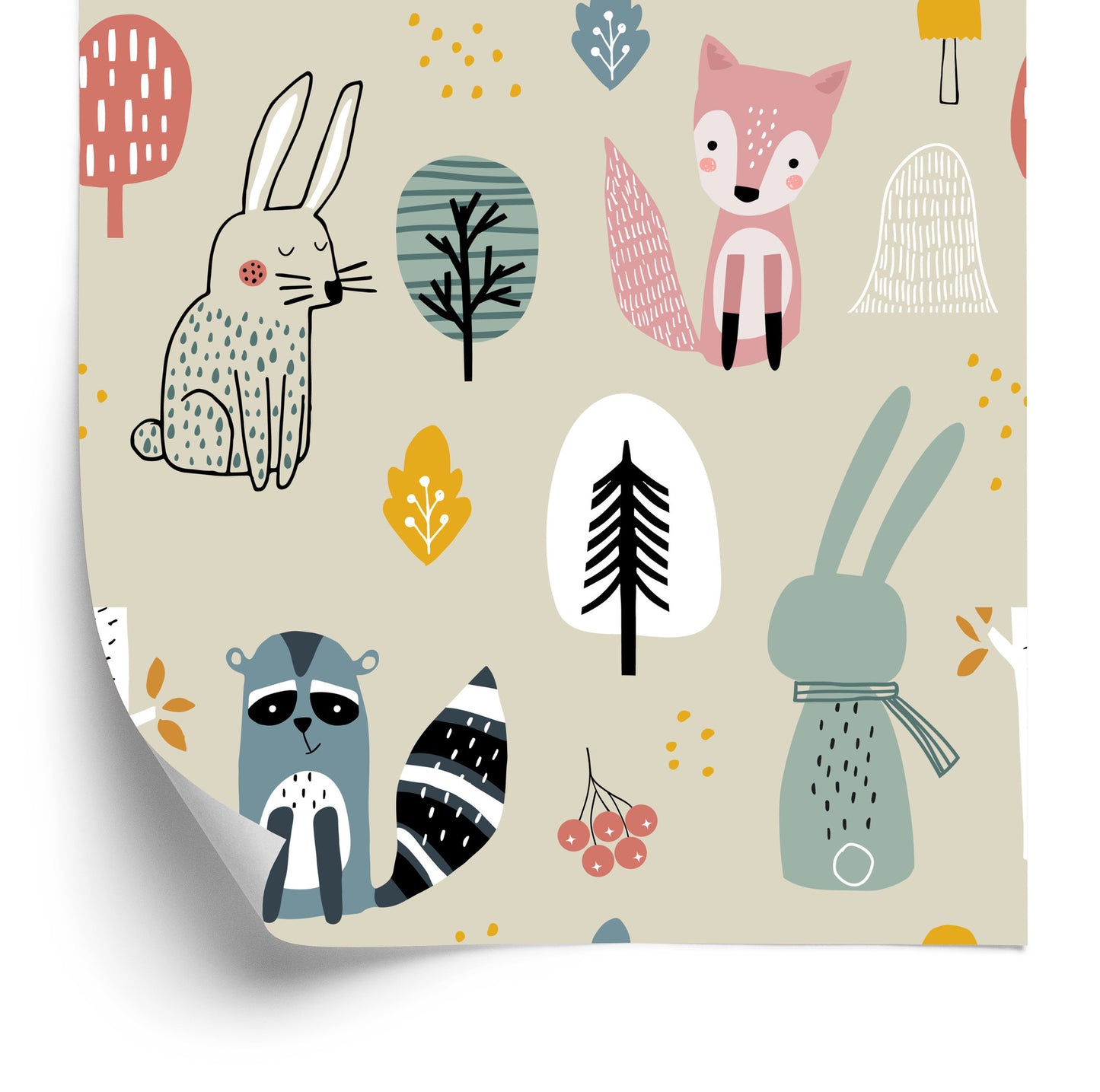 Wallpaper For The Children's Room. Forest Animals