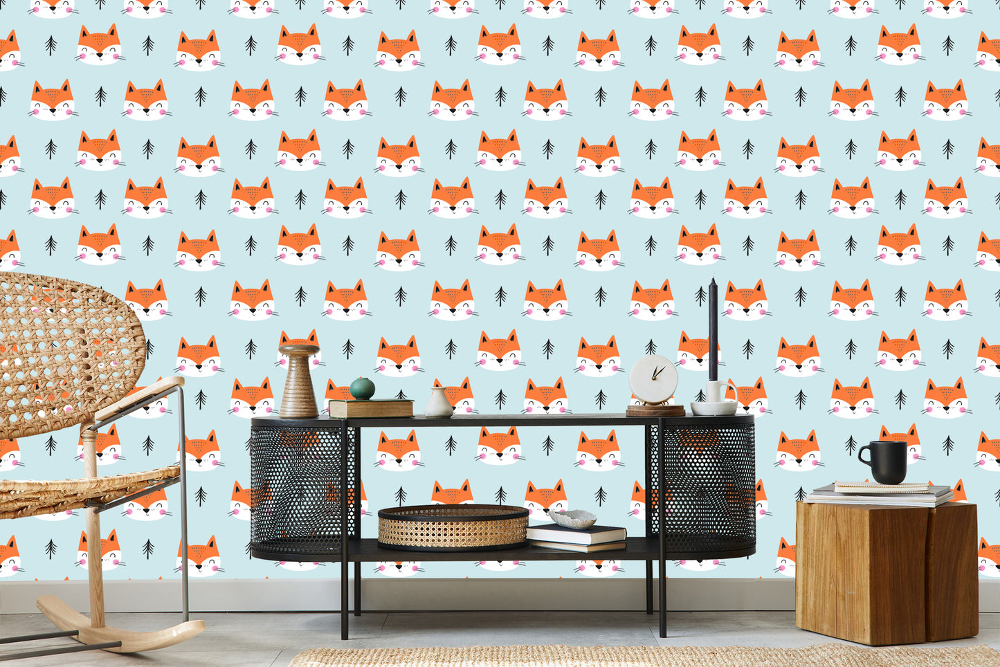 Wallpaper Smiling Foxes Among The Trees