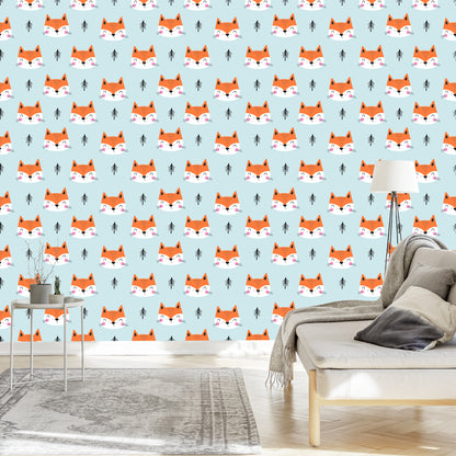 Wallpaper Smiling Foxes Among The Trees