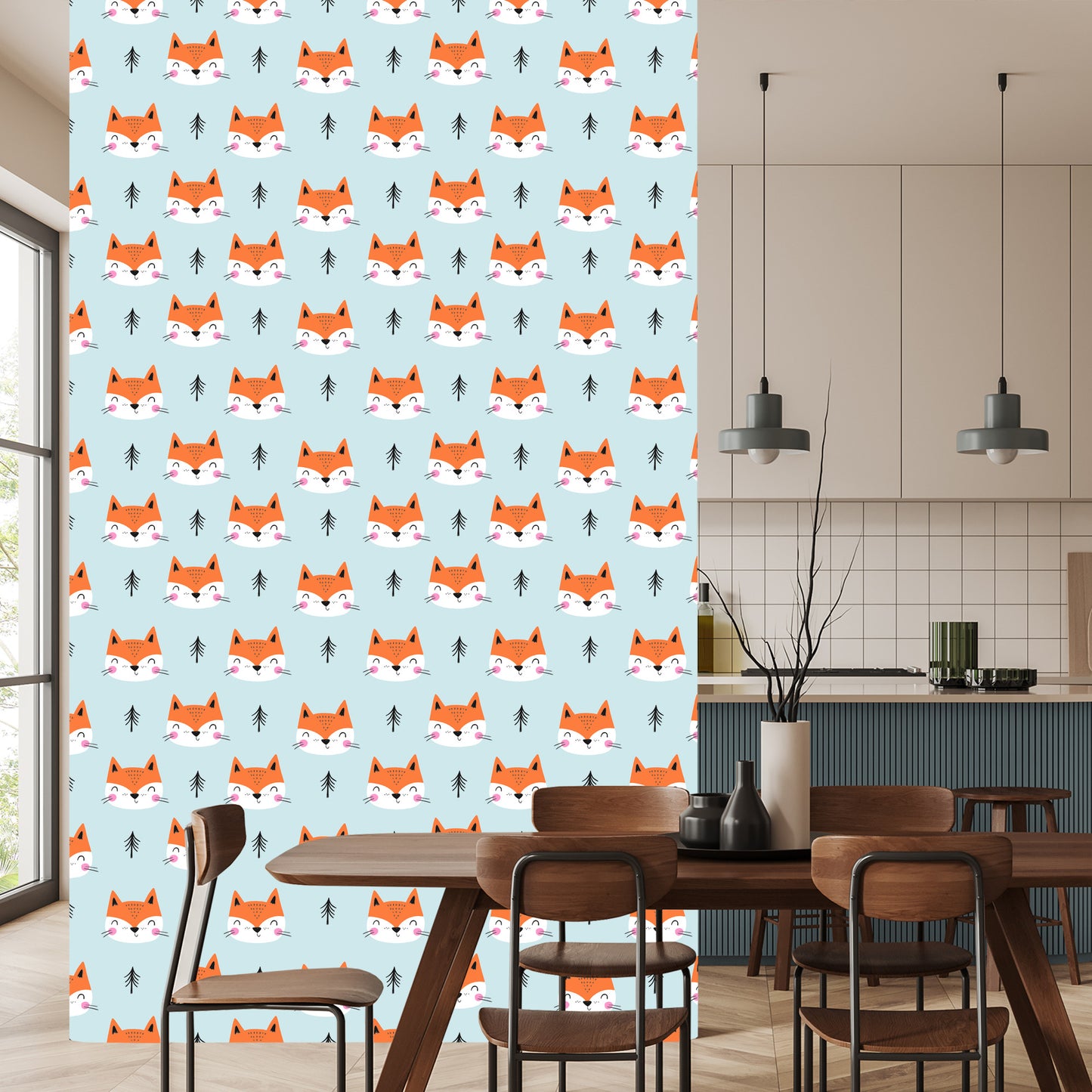 Wallpaper Smiling Foxes Among The Trees