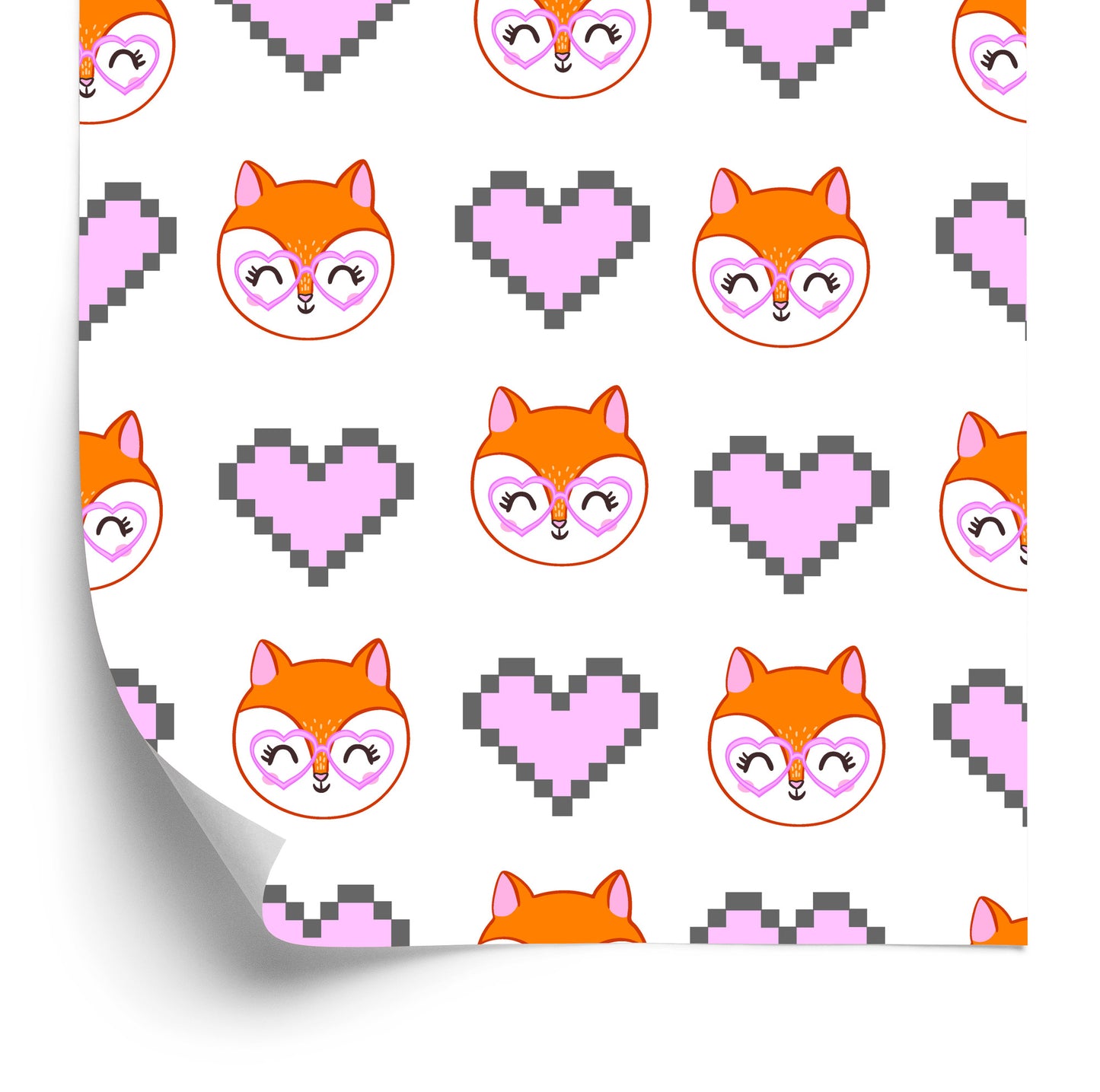 Wallpaper Merry Foxes With Hearts