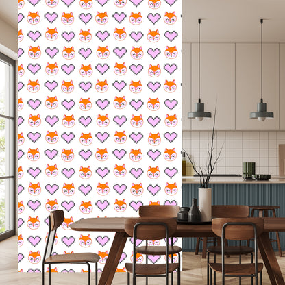 Wallpaper Merry Foxes With Hearts